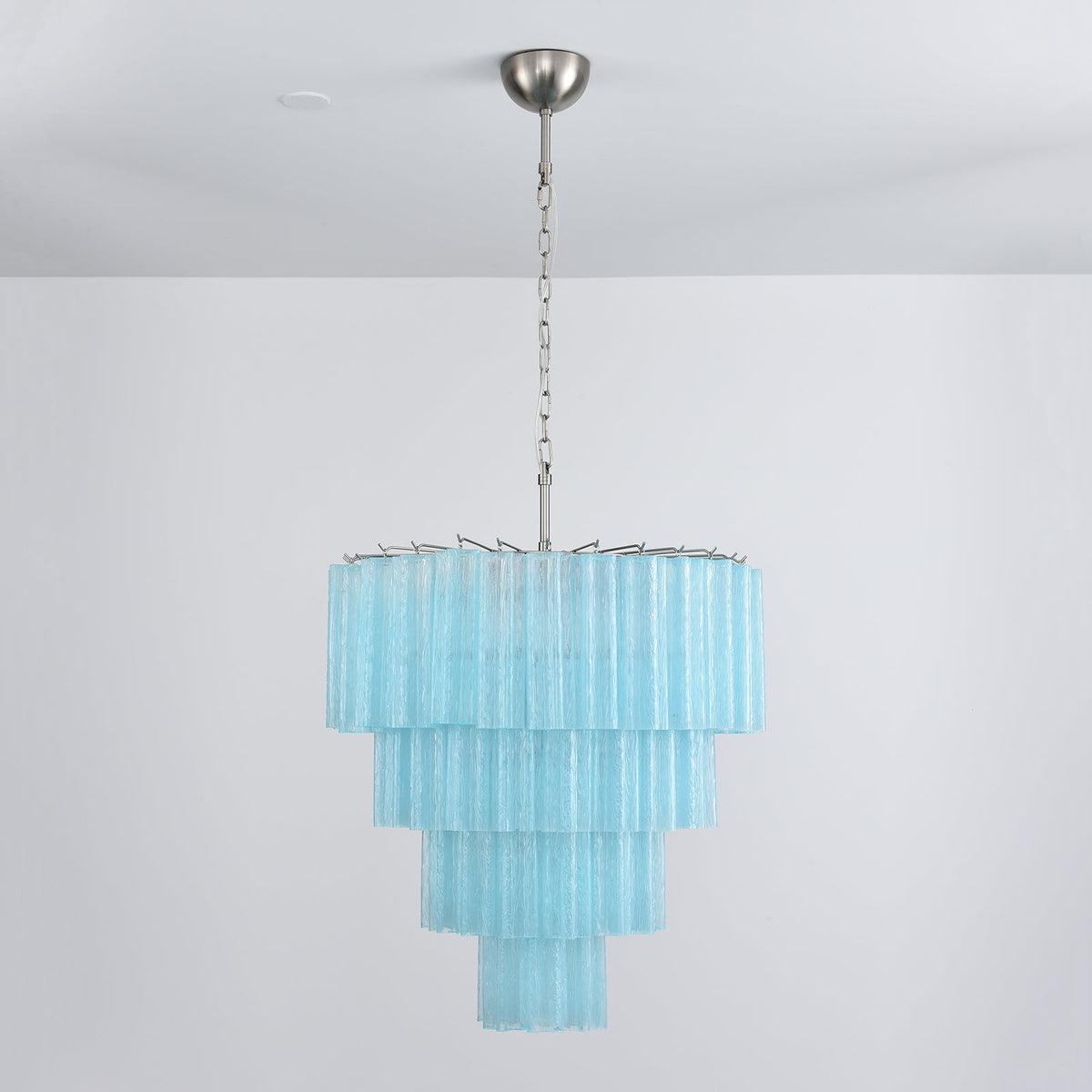 Murano Star Shaped Glass Tube Chandelier