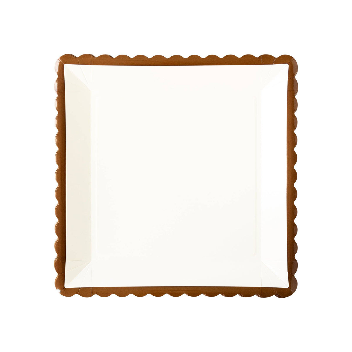 Brown Ruffle Edge Paper Plates 12" - Set of 8