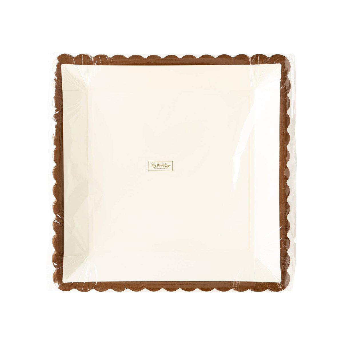 Brown Ruffle Edge Paper Plates 12" - Set of 8