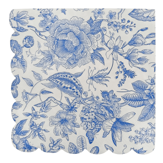 Serviettes à cocktail bleu de Delft