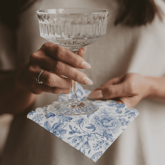 Serviettes à cocktail bleu de Delft