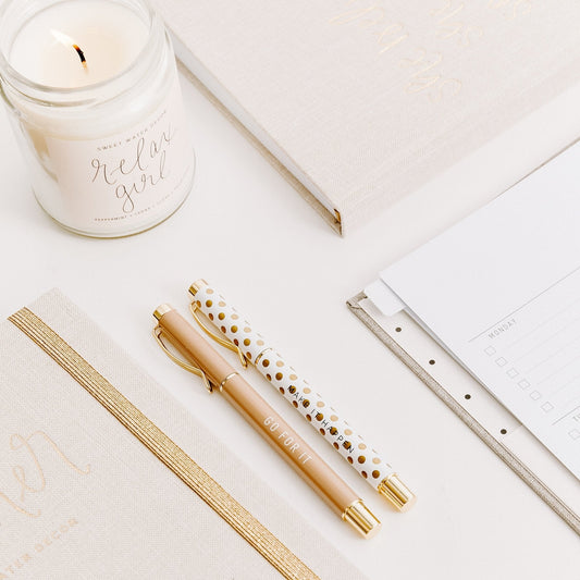 Ensemble de stylos en métal inspirants