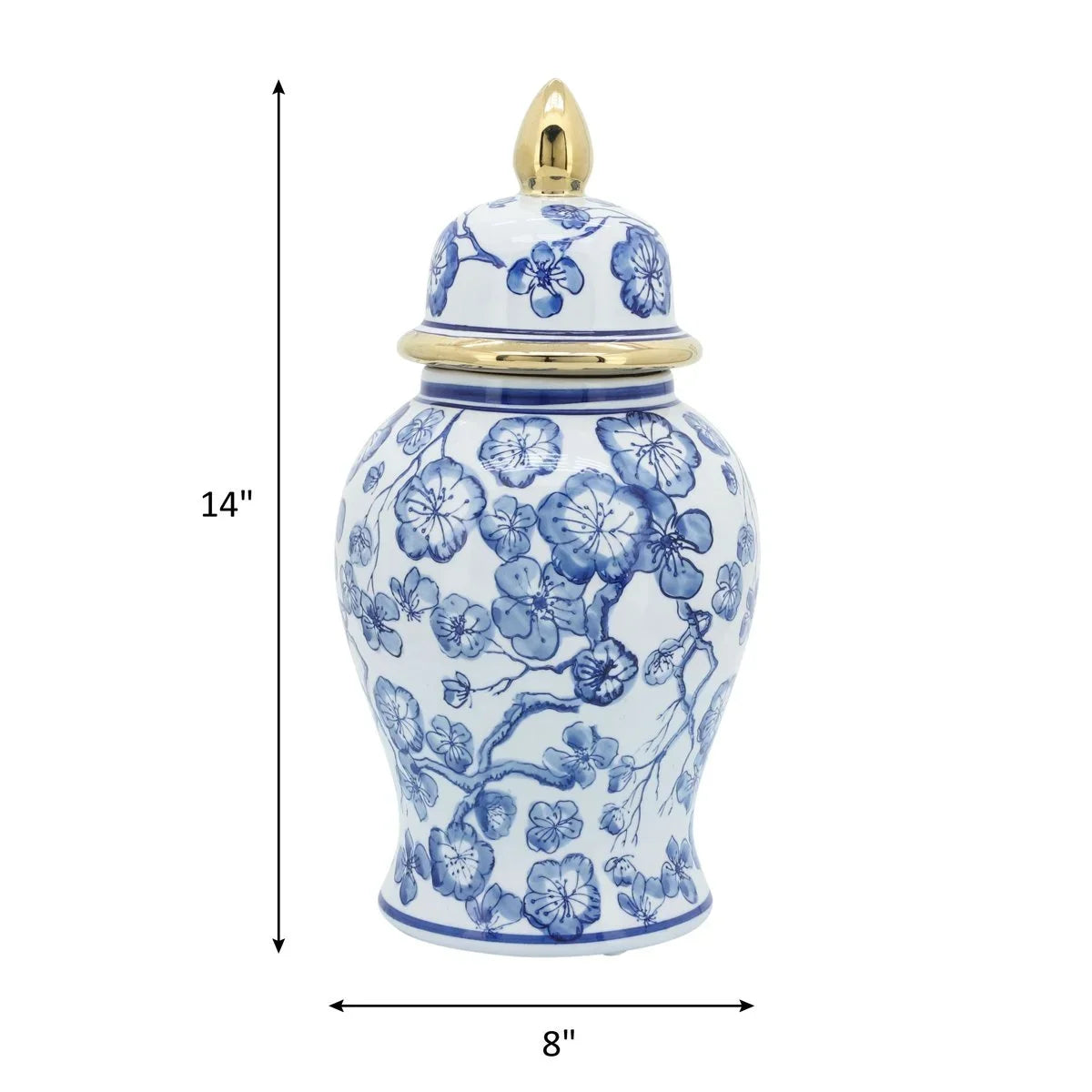 Willowcrest 14" Blue & White Temple Jar