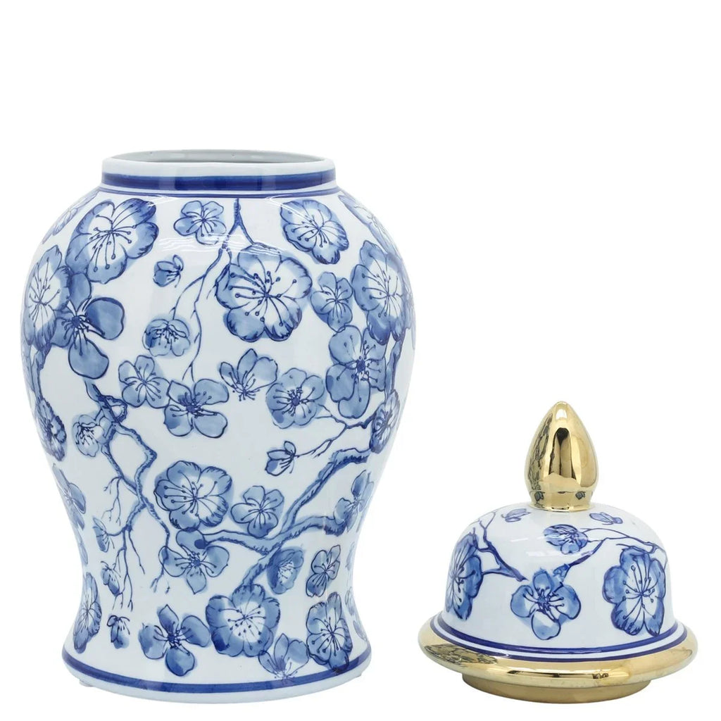 Willowcrest 14" Blue & White Temple Jar