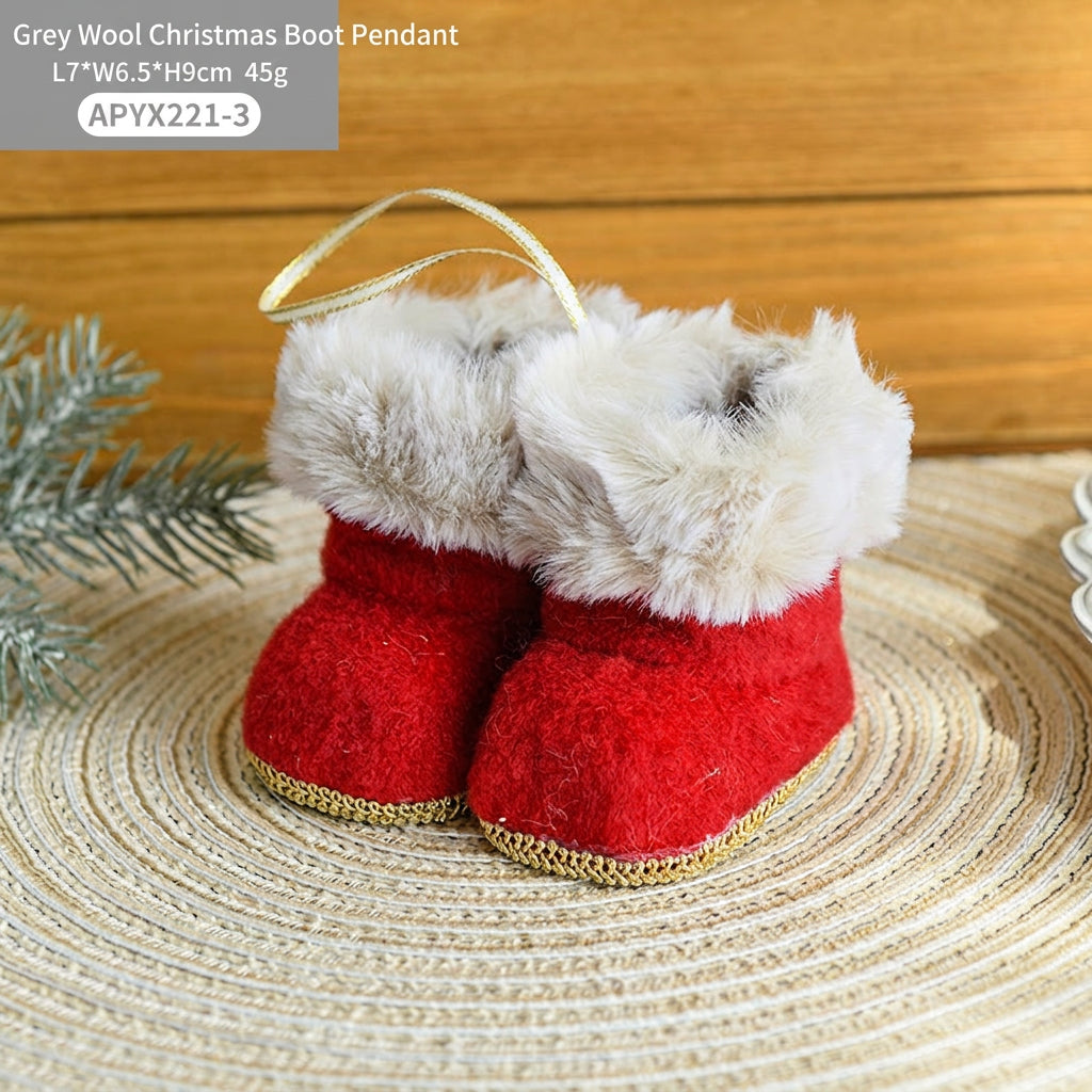 Christmas Mini Boot Knit Felt Stocking Ornaments 2.8 x 2.6 x 3.5 in