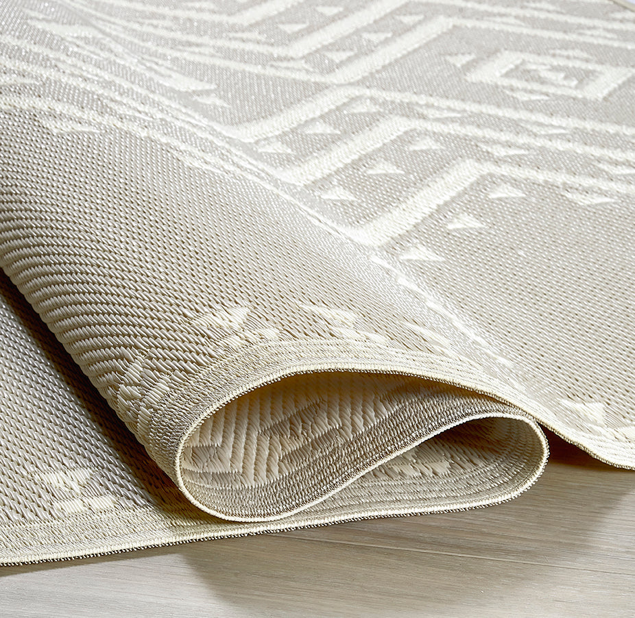 Ojai - Beige Geometric Outdoor Rug for Patio