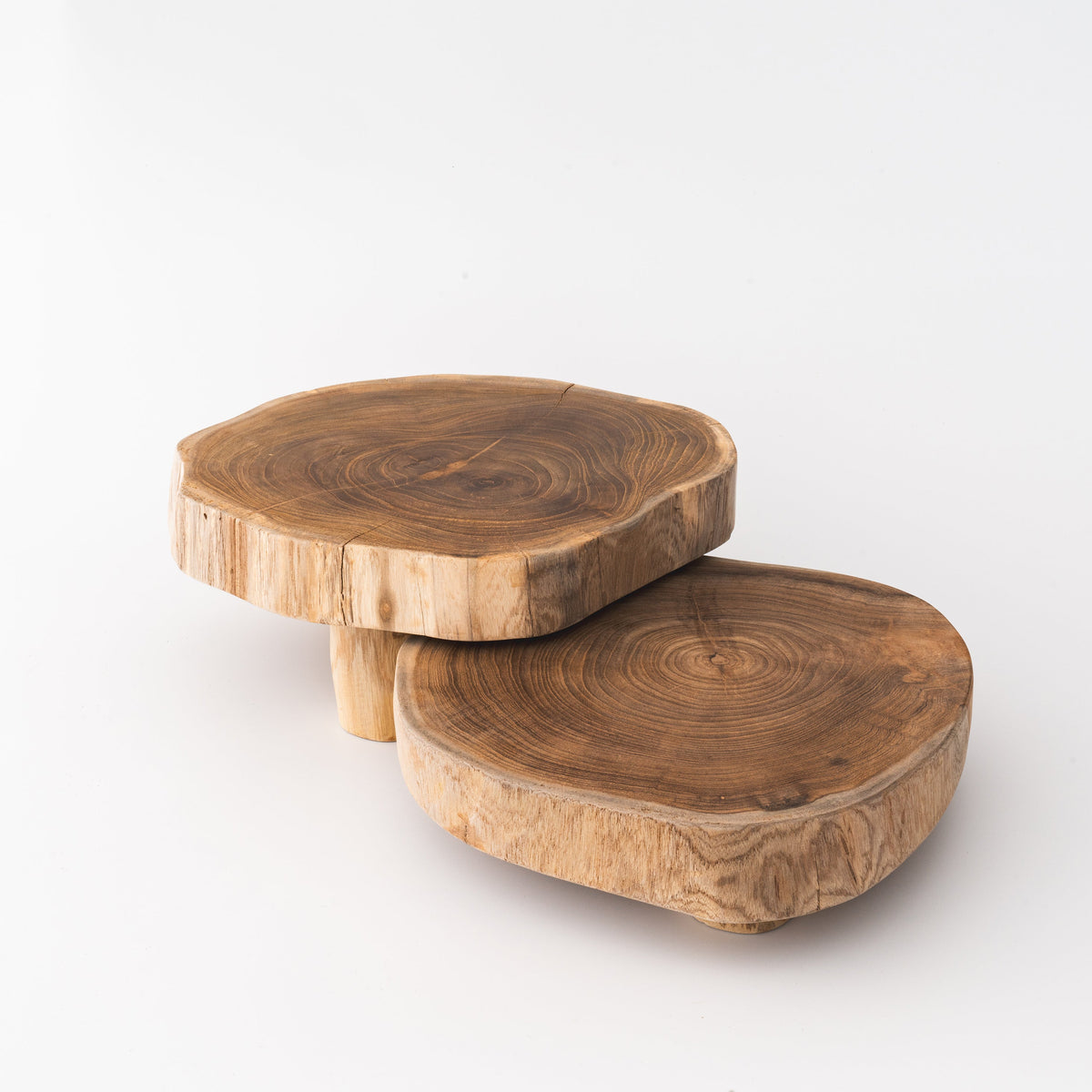 Teak Riser | Primitive Live Edge Wood Display