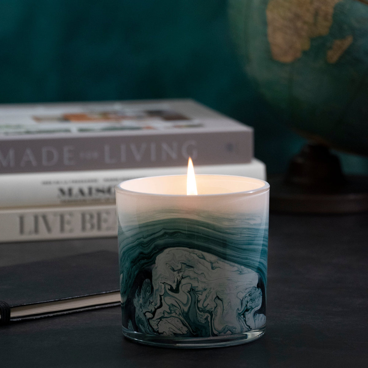Orchid & Cedar 14 oz. Swirl Glass Candle