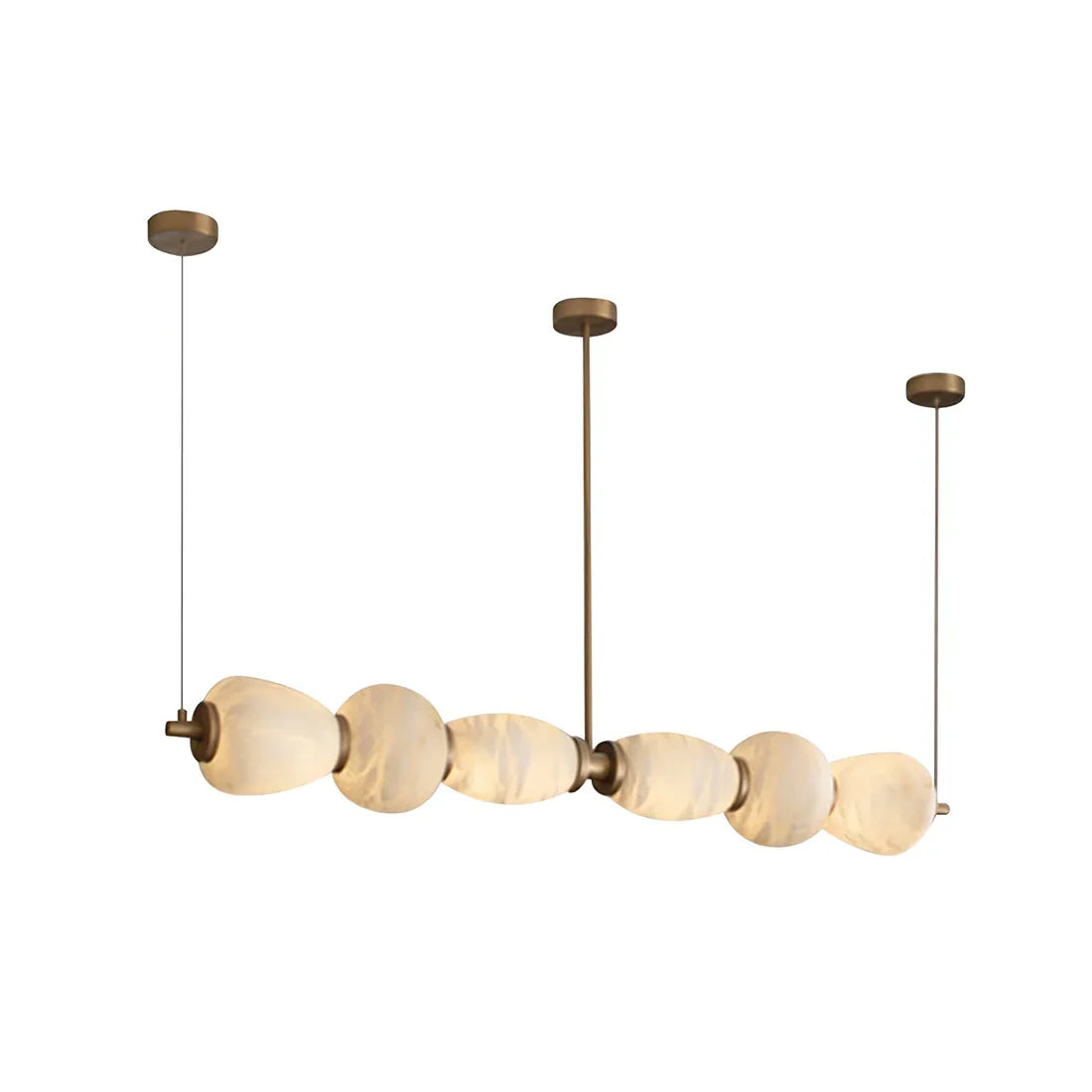 Organic Alabaster Stone Linear Chandelier