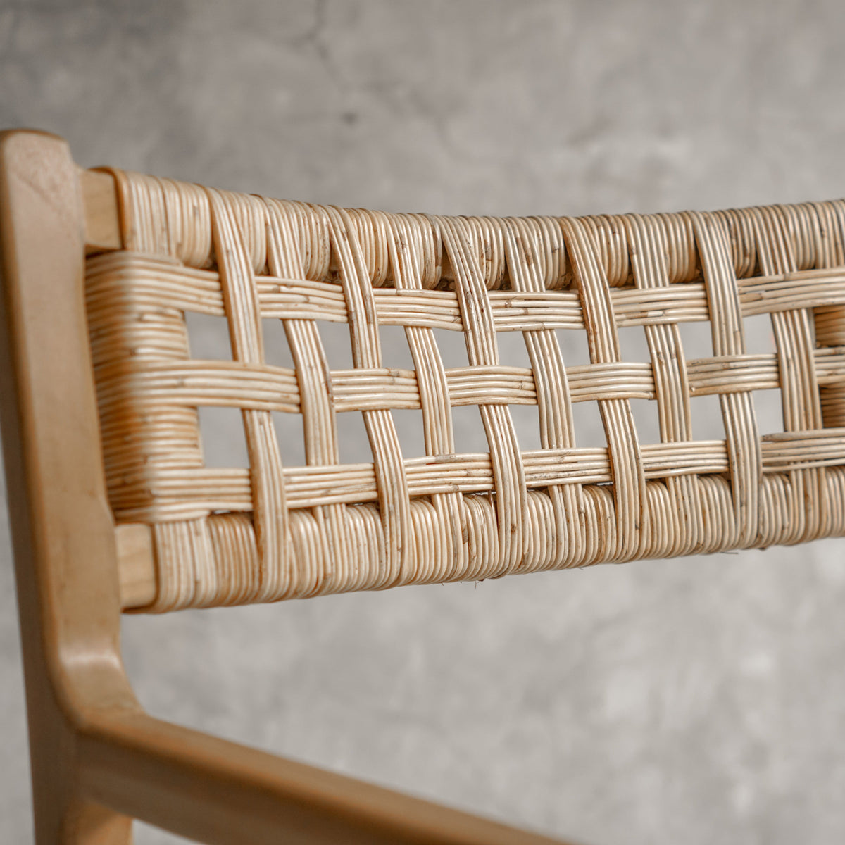 Palmer Solid Teak Dining Armchair with Handwoven Natural Fiber Seat
