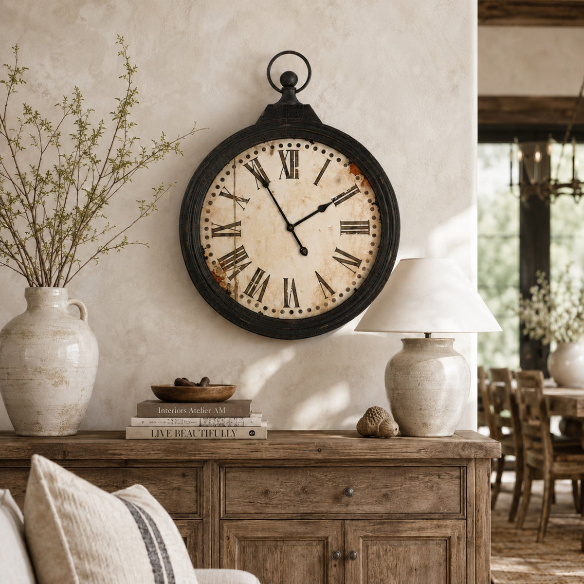 Grand Maison Metal Wall Clock 35 in