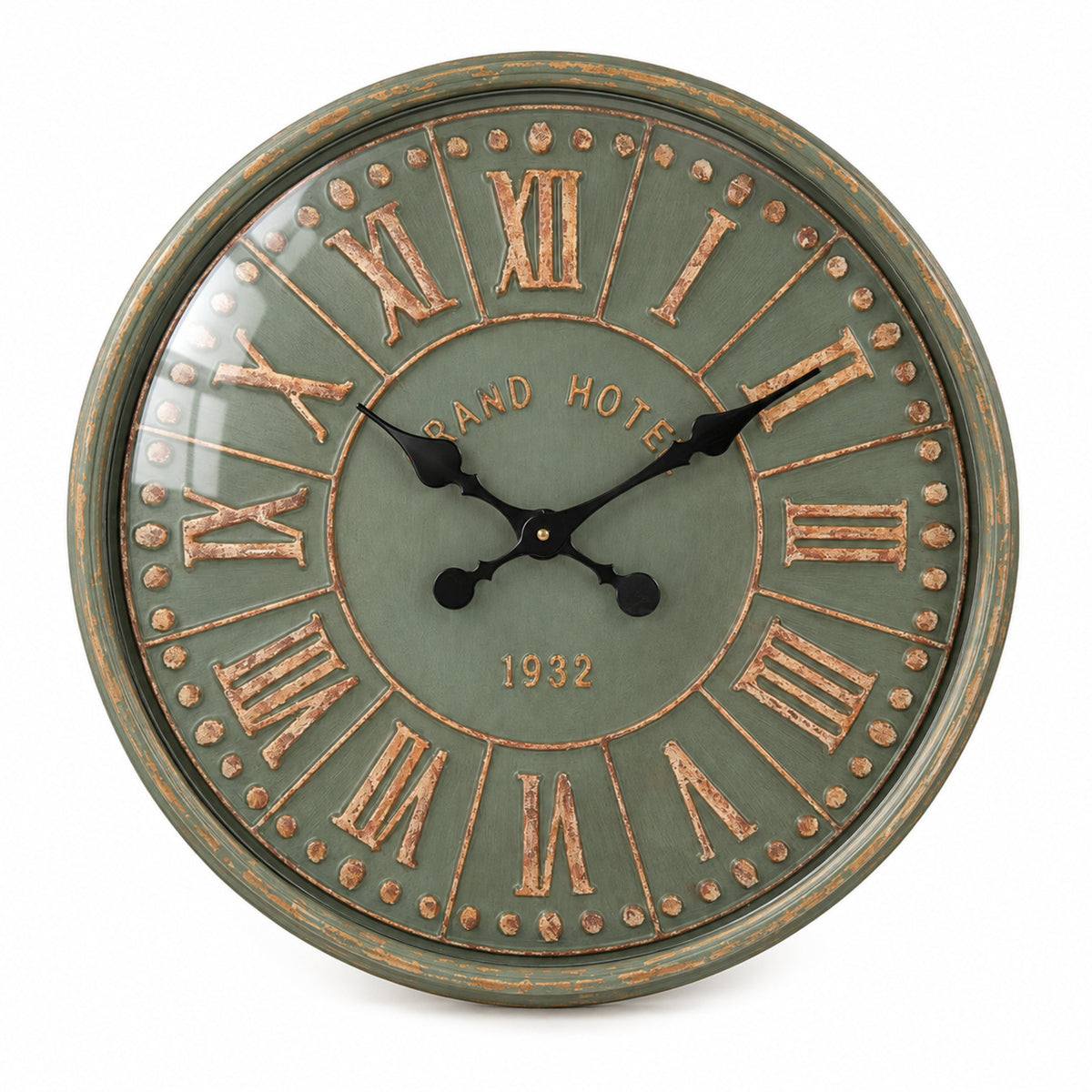 Verdigris Roman Wall Clock 23.5 in