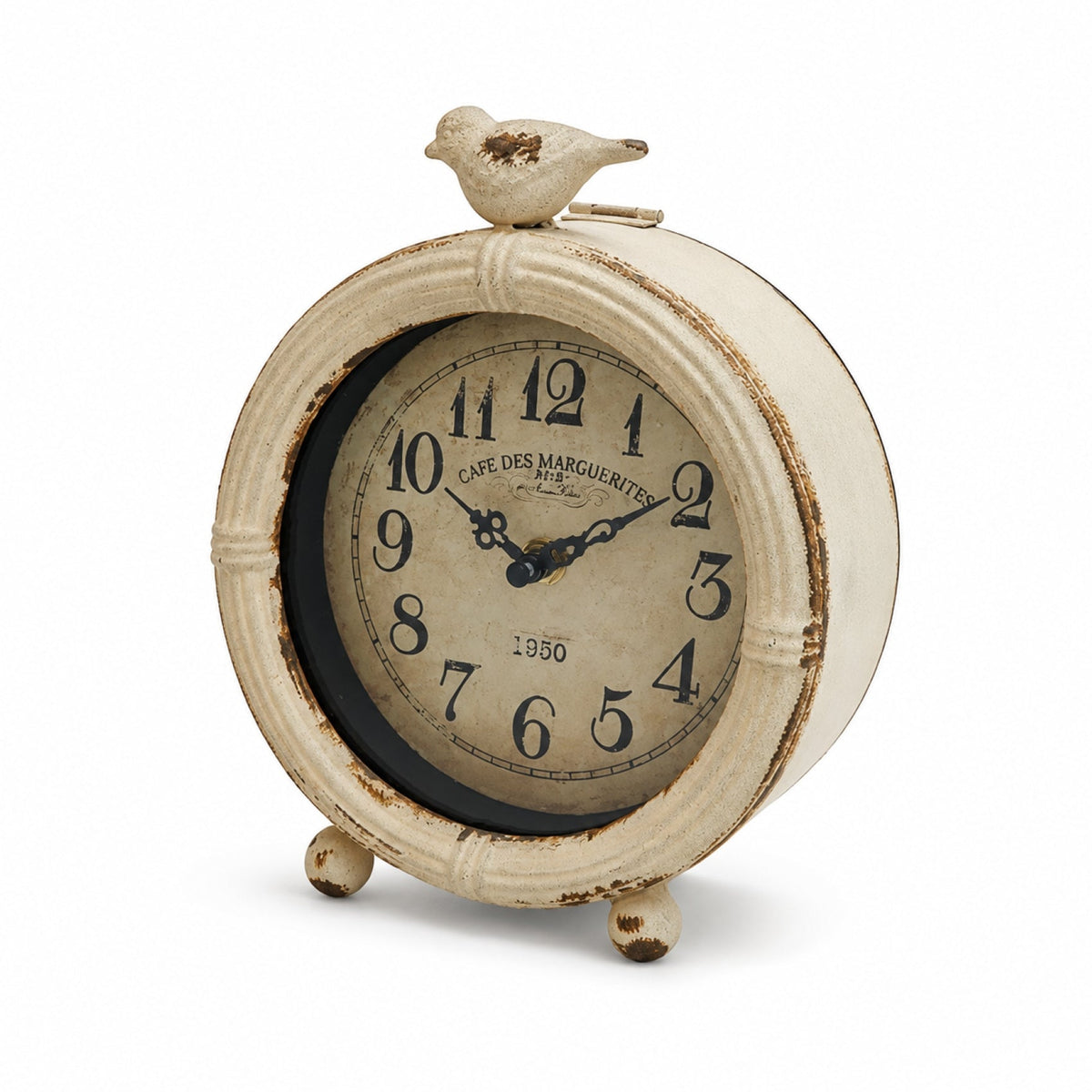 Marguerite Bird Table Clock 8.5 in