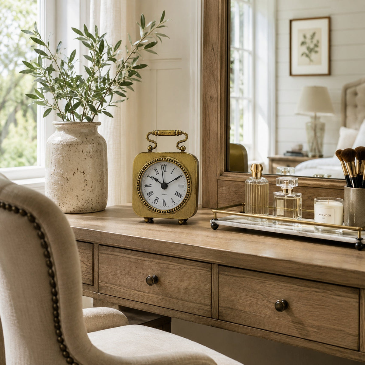 Amelie Metal Table Clock 4.25 in