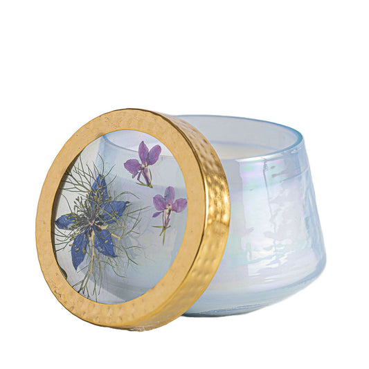Bougie à fleurs pressées Aquarelle Accent - Figue et baies