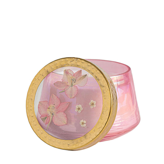 Bougie pressée aux fleurs aquarelle Accent - Fleur de lune