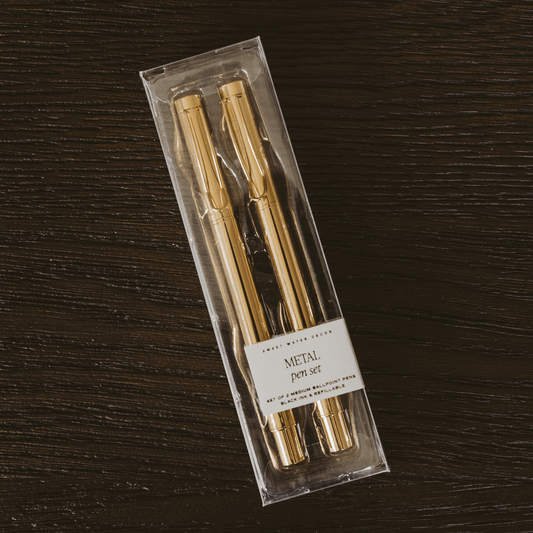 Ensemble de stylos en métal doré