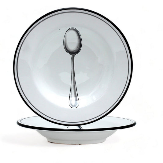 POSATA NERO: Pasta/Soup Rimmed Bowl Plate