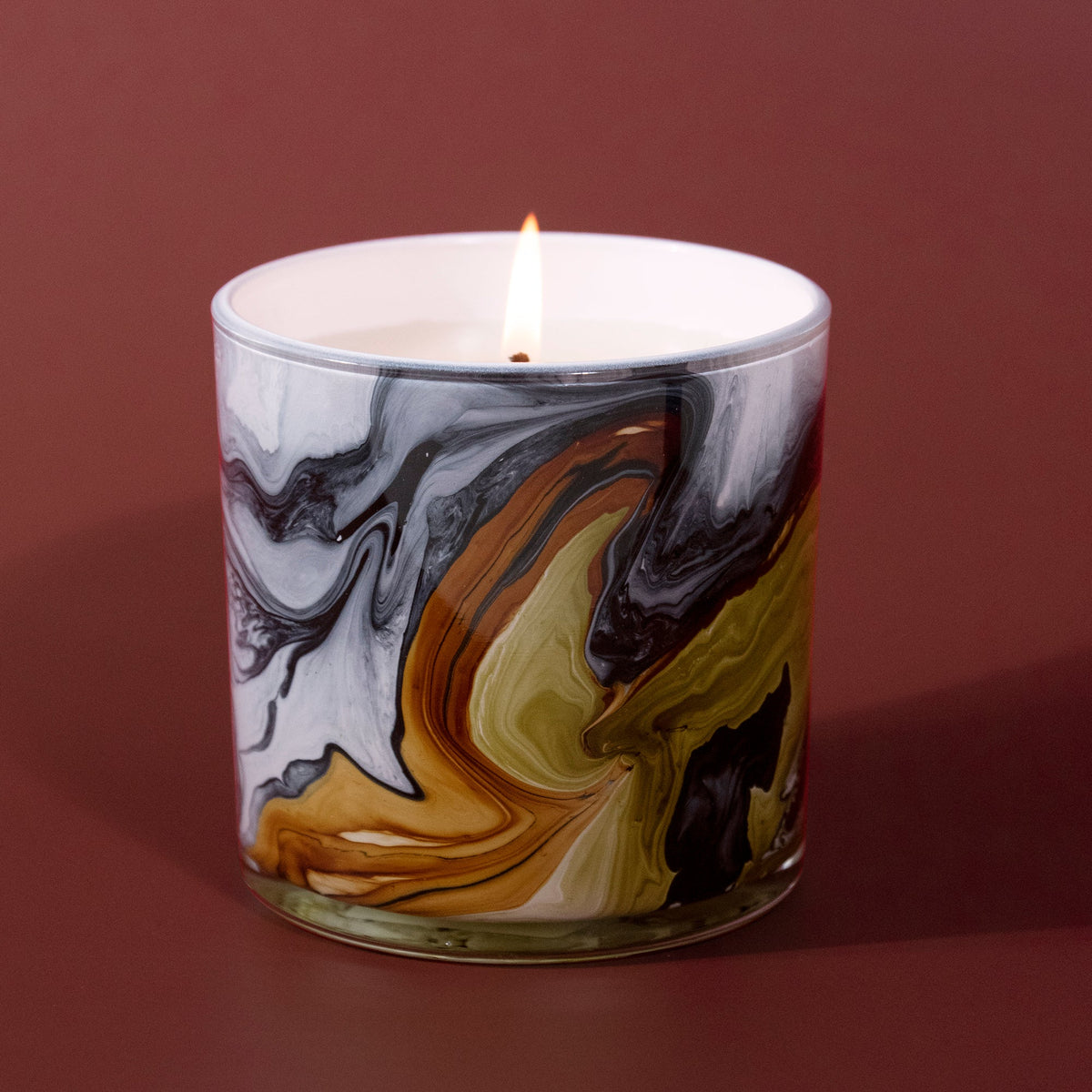 Palo Santo & Rose 14 oz. Swirl Glass Candle