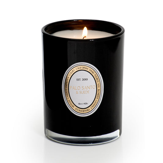 Bougie en verre Palo Santo & Daim de 15 oz