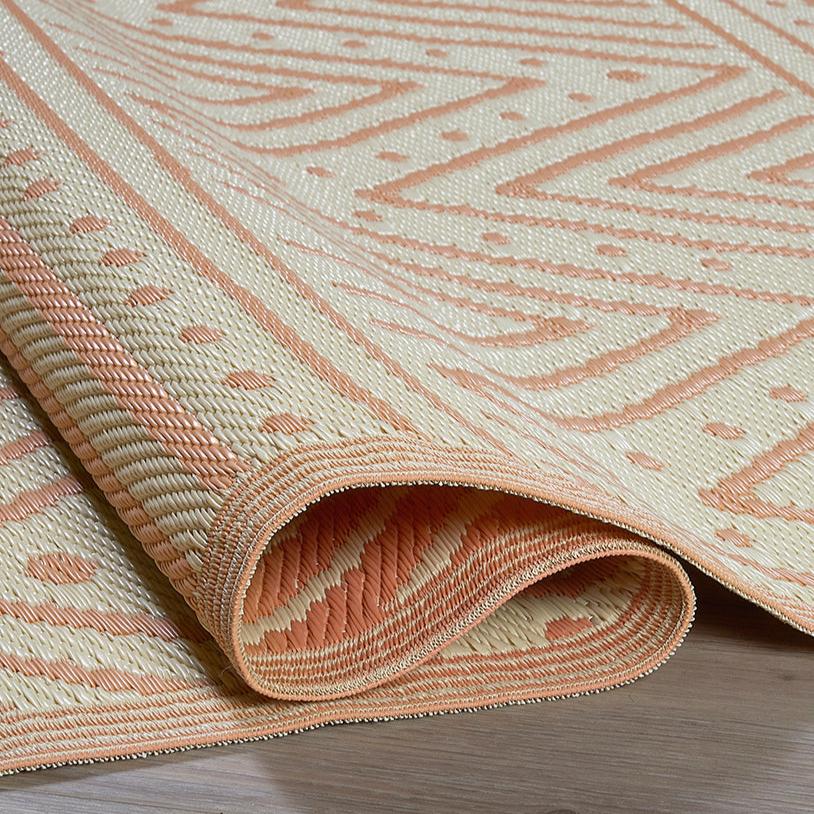Patan - Coral Geometric Outdoor Rug for Patio