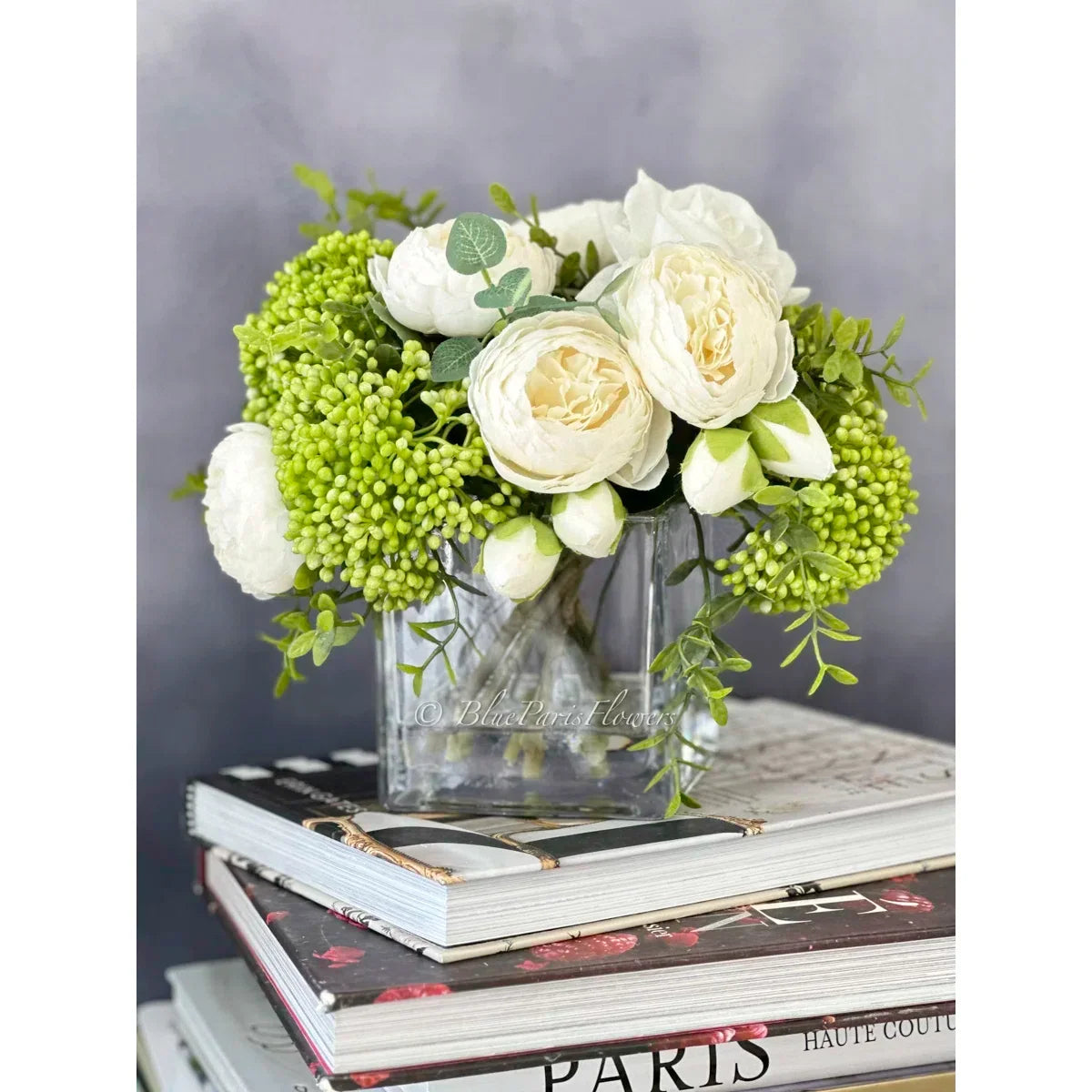 Romantic French Peony & Rose Faux Floral Arrangement