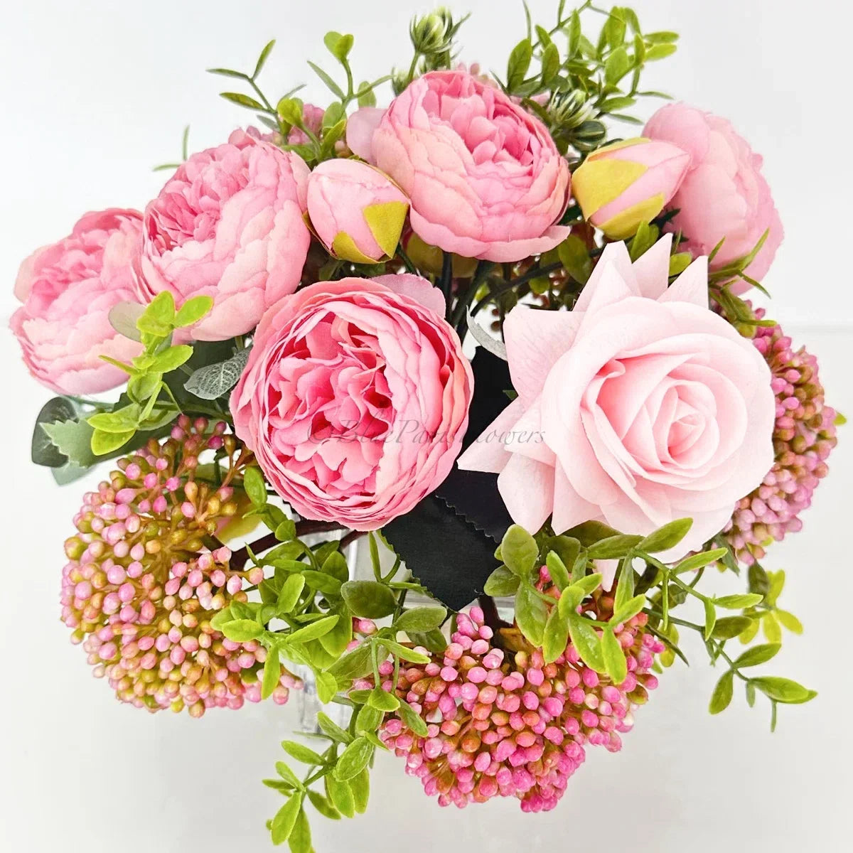 Romantic French Peony & Rose Faux Floral Arrangement