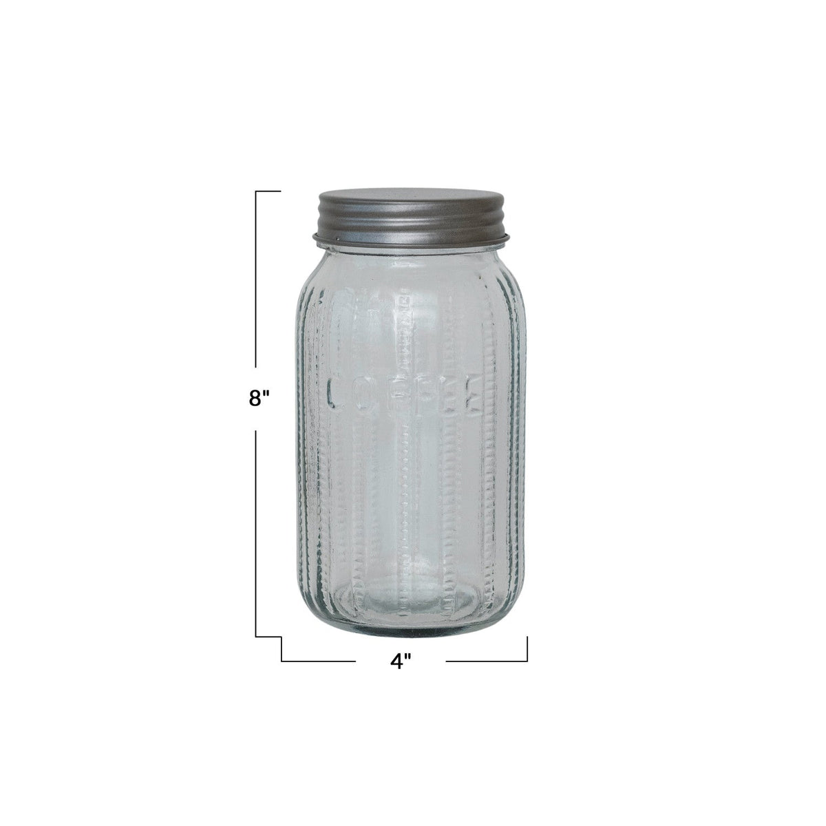 Pressed Glass Jar with Metal Lid – Coffee & Tea Storage