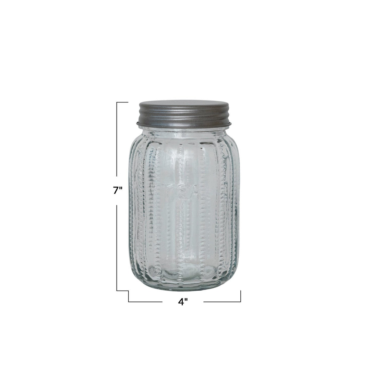 Pressed Glass Jar with Metal Lid – Coffee & Tea Storage