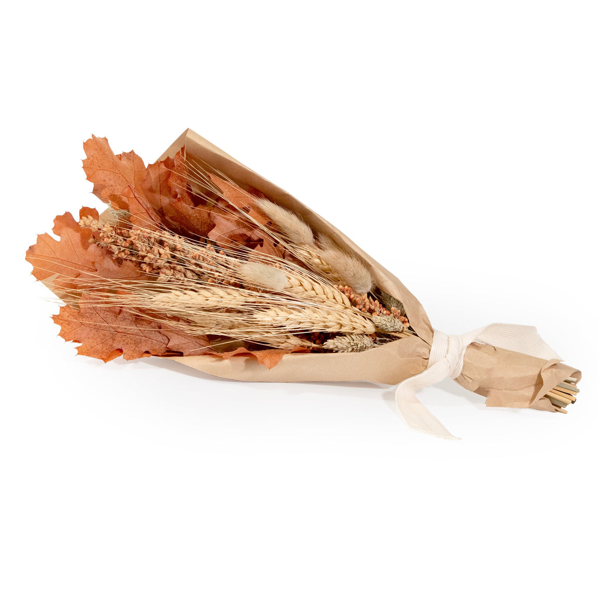 Petite Harvest 12" Bouquet: Sienna Oak & Wheat