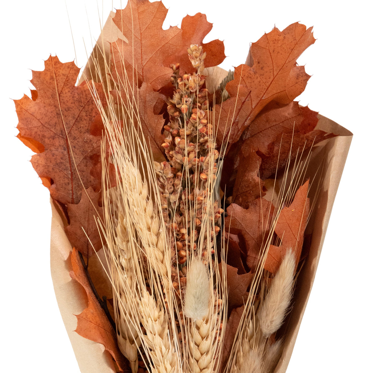 Petite Harvest 12" Bouquet: Sienna Oak & Wheat