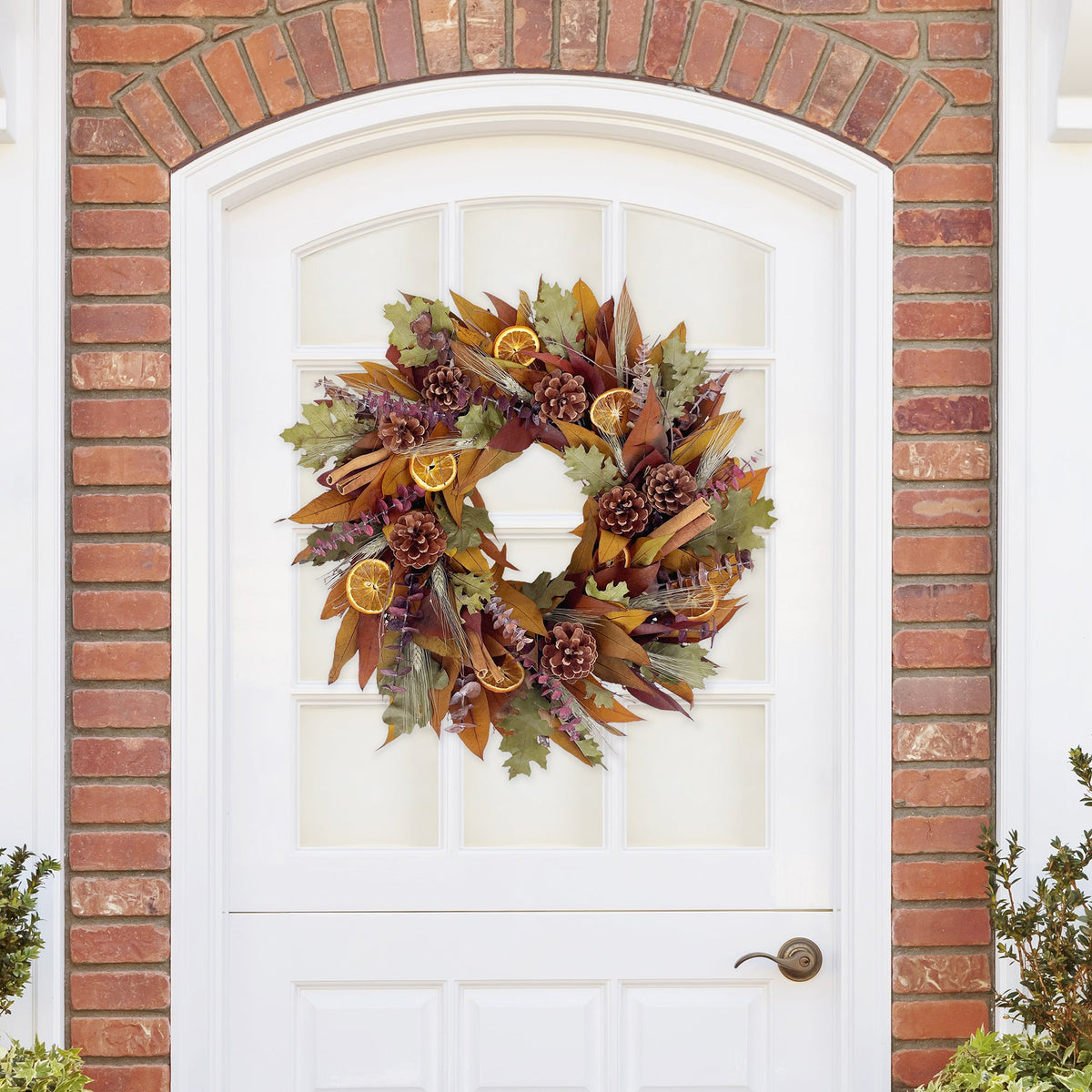 Pinecone Citrus Wheat Harvest Wreath