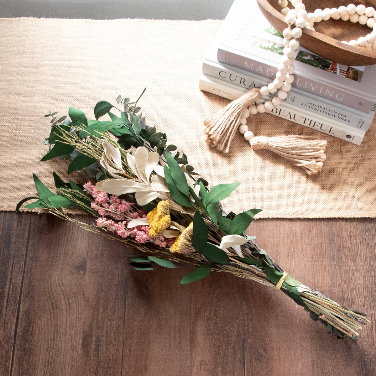 Pink Larkspur and Yarrow Bouquet