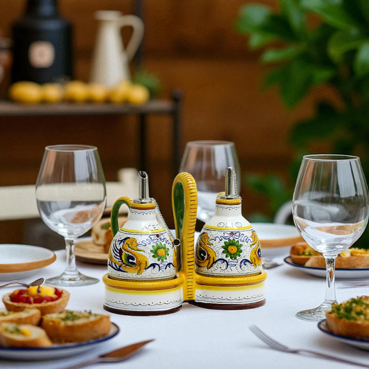 RAFFAELLESCO DELUXE: Set oliera e acetiera con supporto