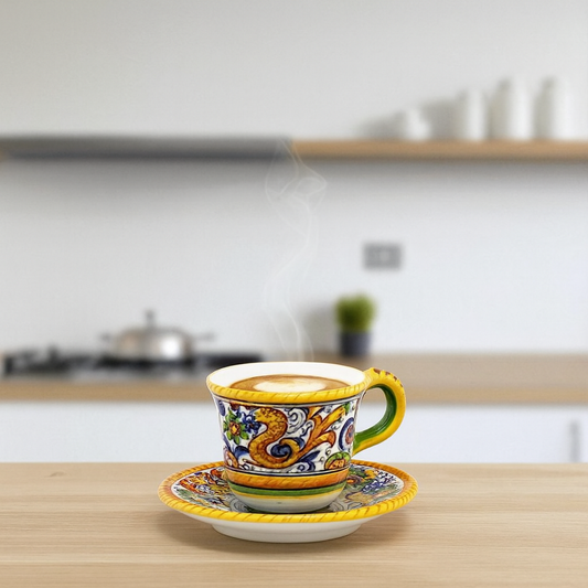 RAFFAELLESCO DELUXE: Tazzina da caffè con piattino
