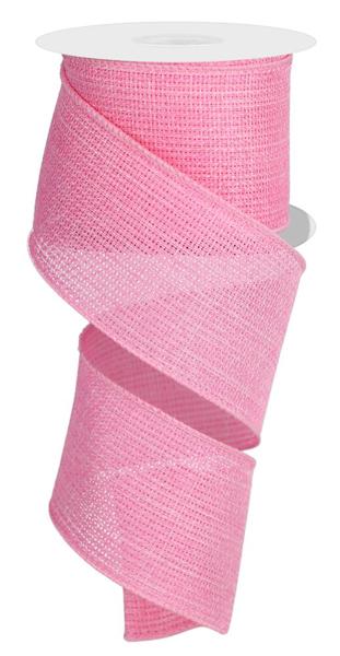 2.5" Cross Royal Burlap Pink Ribbon