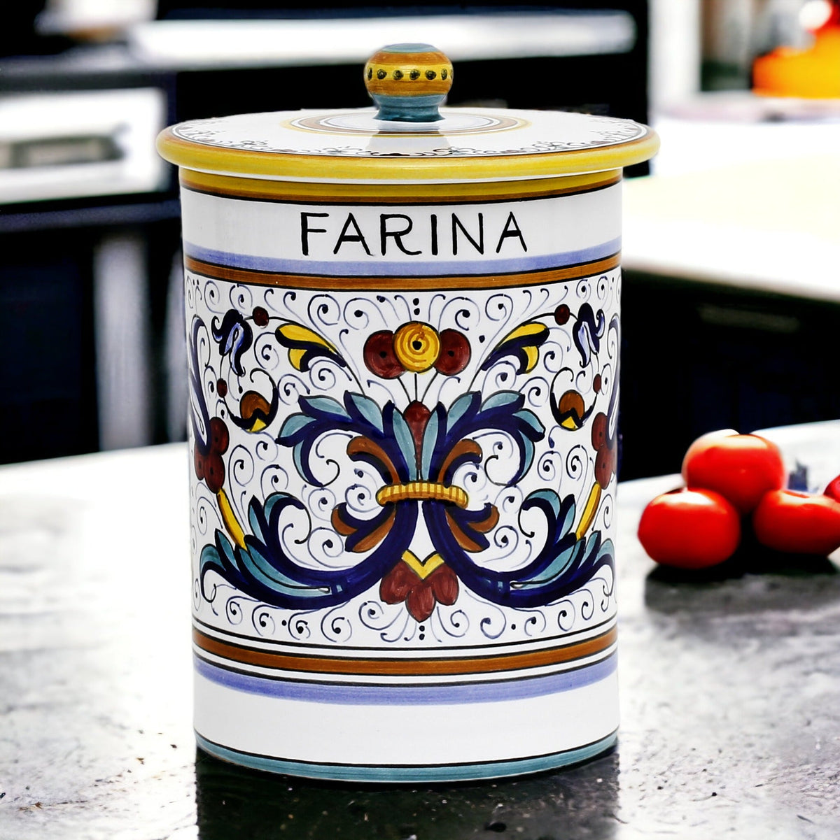RICCO DERUTA DELUXE: Barattolo con coperchio in ceramica - 'FARINA'