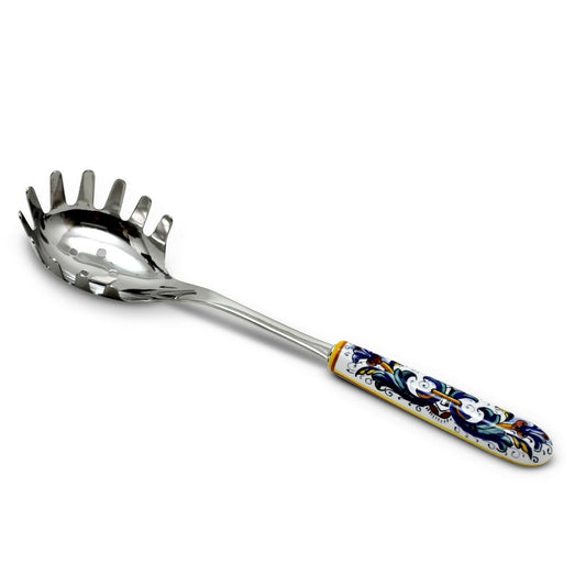 RICCO DERUTA DELUXE : Pince à spaghetti avec manche en céramique et couverts en acier inoxydable 18/10.