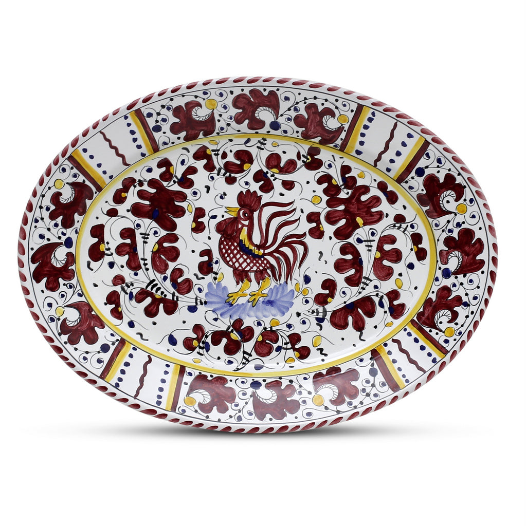 COQ ROUGE D'ORVIETO : Grand plat ovale