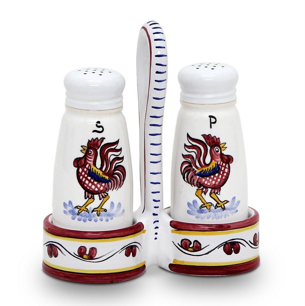 ORVIETO RED ROOSTER: Salt and Pepper Cruet