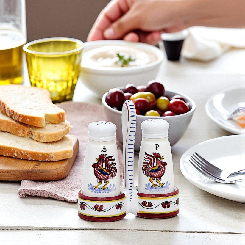 ORVIETO RED ROOSTER: Salt and Pepper Cruet