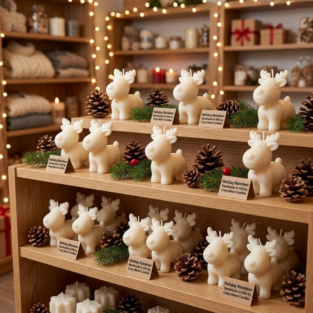 Reindeer Soy Candle – Holiday Christmas Decor & Gift
