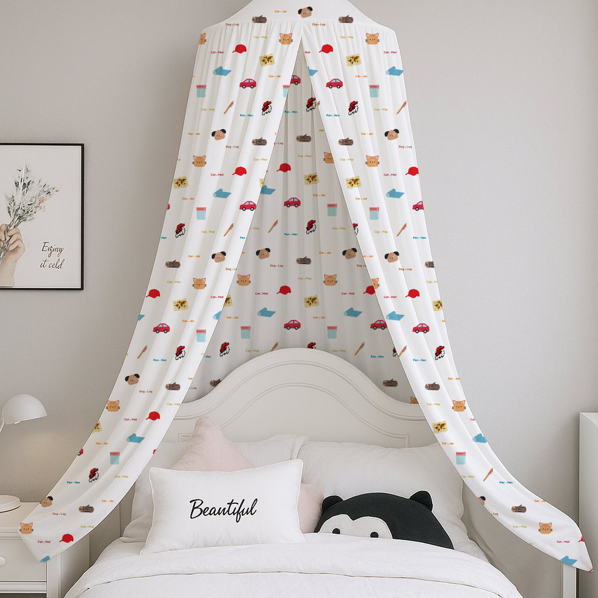 Rhyming-Characters Printed Canopy