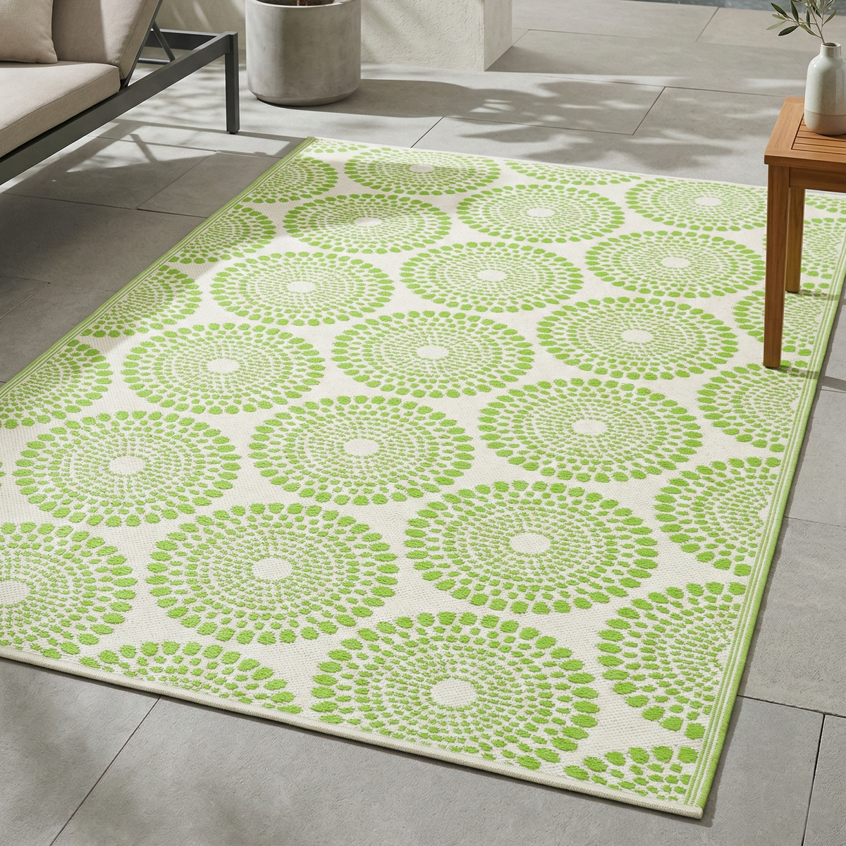 Rio - Green Geometric Outdoor Rug for Patio
