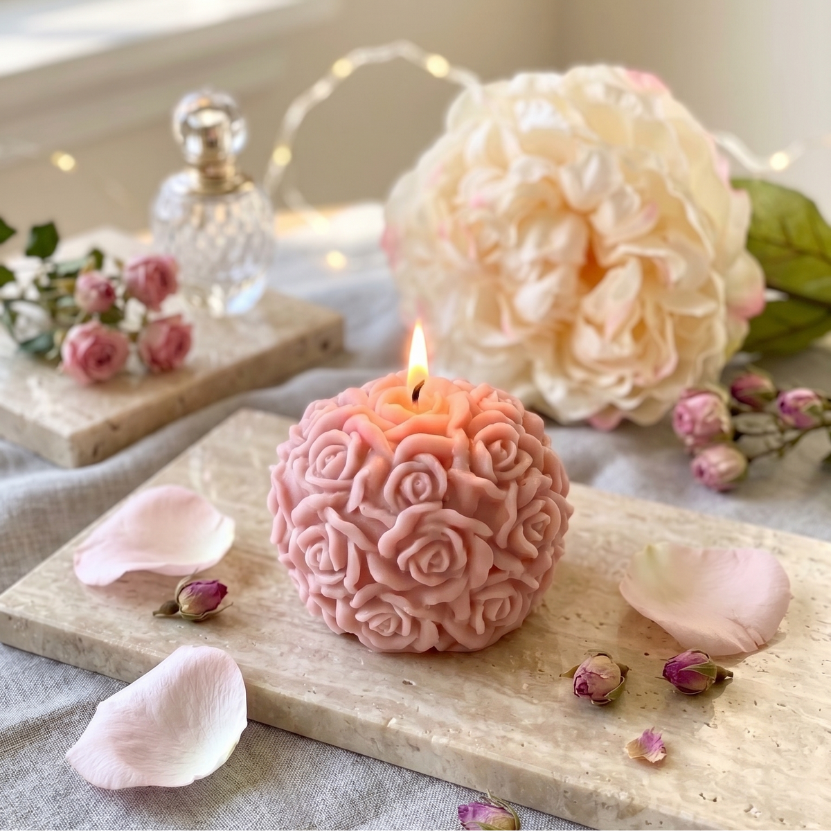 Candela scultura a forma di rosa