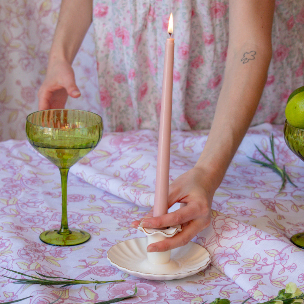 Rose Glow Extra Tall Taper Candles – 24 Candles