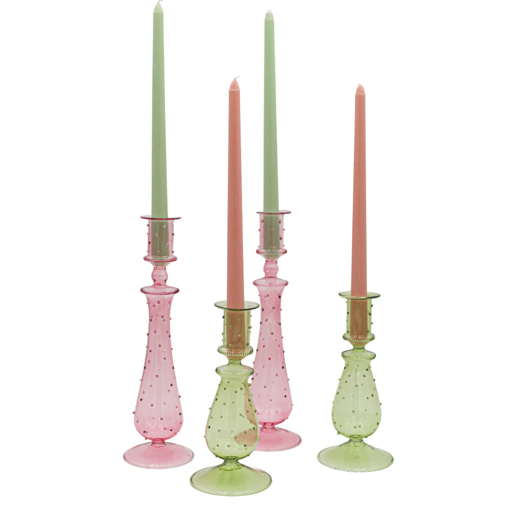 Rose Glow Extra Tall Taper Candles – 24 Candles