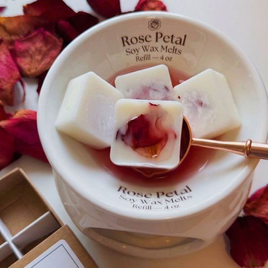 Ricarica di cera di soia ai petali di rosa — 4 oz