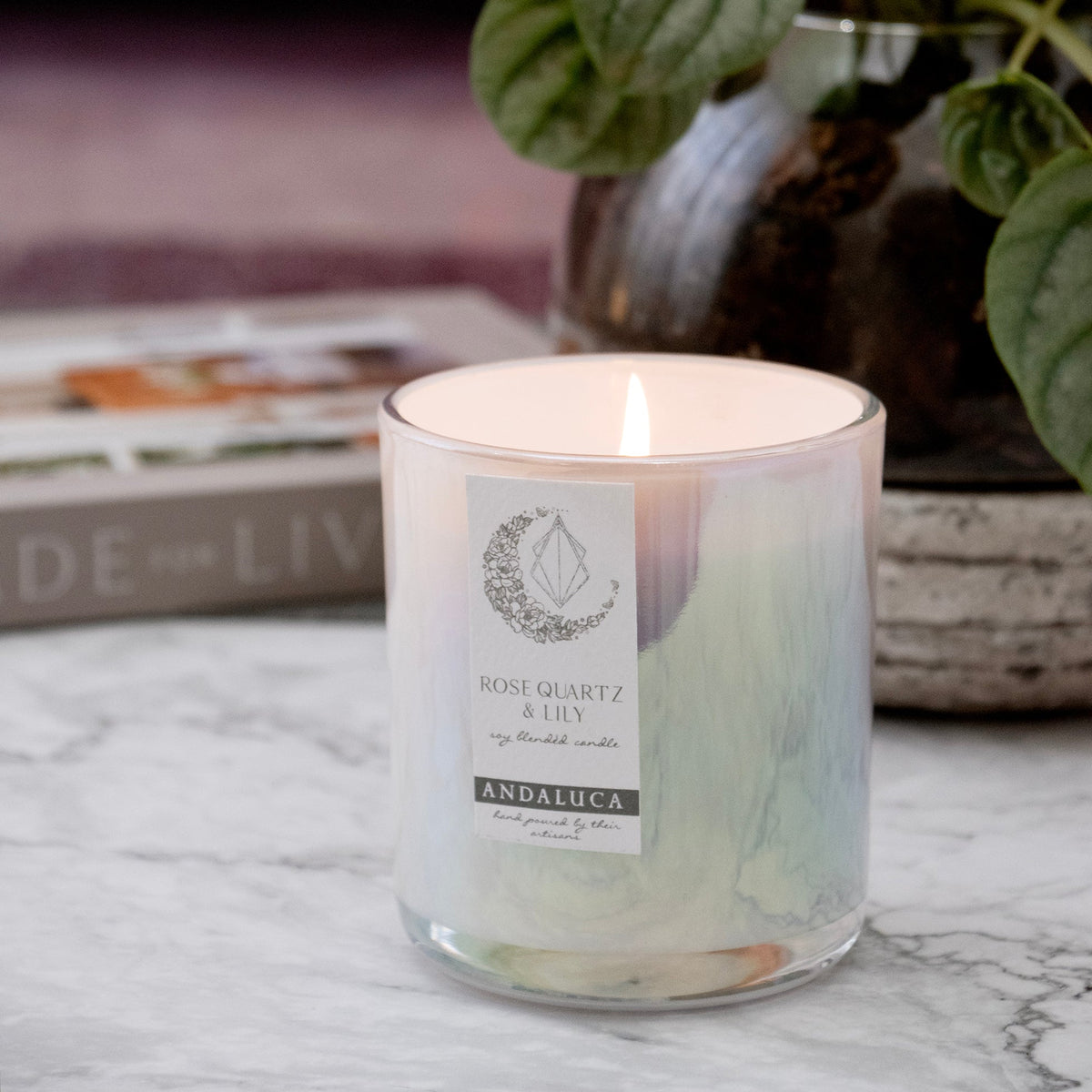 Rose Quartz & Lily 12 oz Soy Blend Candle