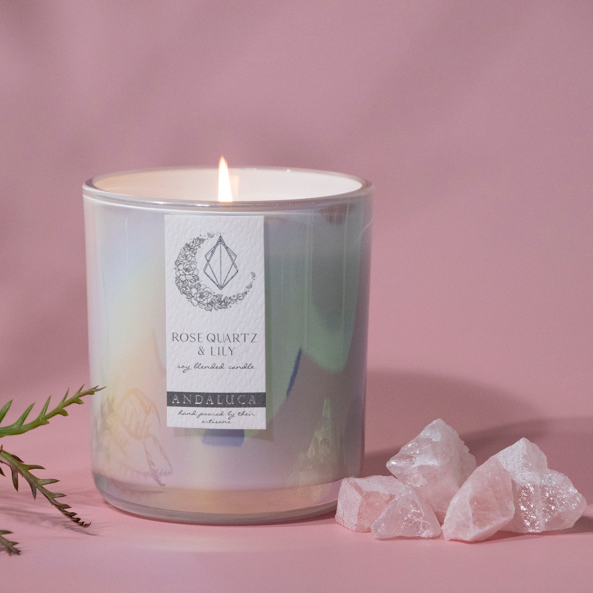 Rose Quartz & Lily 12 oz Soy Blend Candle